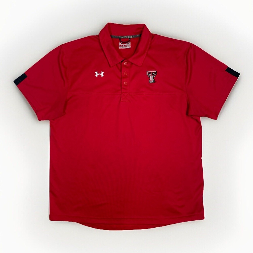 Under Armour UA Men's Performance Golf Polo Shirt Texas Tech Red Raiders Red LG